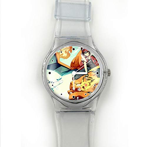 Preisvergleich Produktbild LINJIA Pokemon Uhr Transparente Damen Kunststoffuhr Pokemon Einfache Transparente PVC Uhr