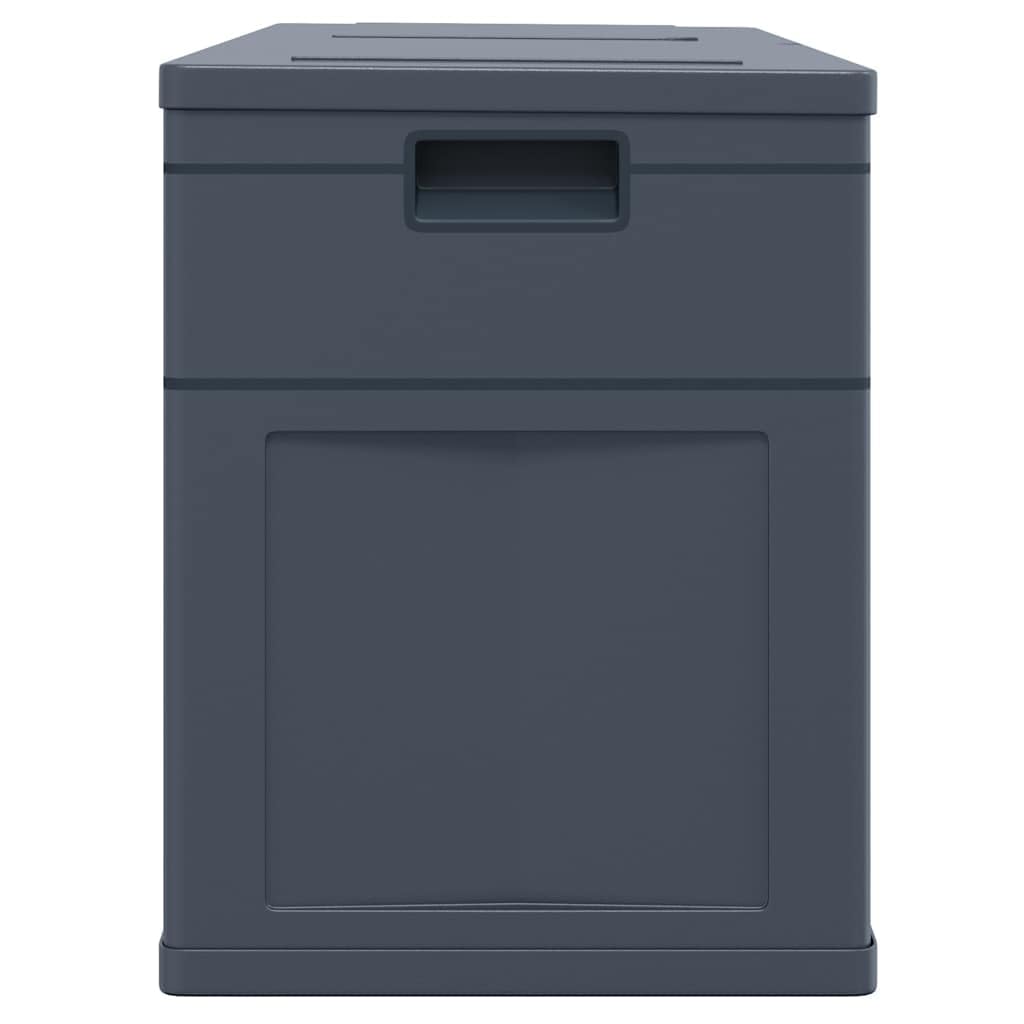 Garten-Aufbewahrungsbox 320 L Schwarz Kunststoff Holz-Optik mit Deckel abschließbar wetterfest für Balkon Terrasse Outdoor Stauraum Sitzfunktion Schutz Ordnung