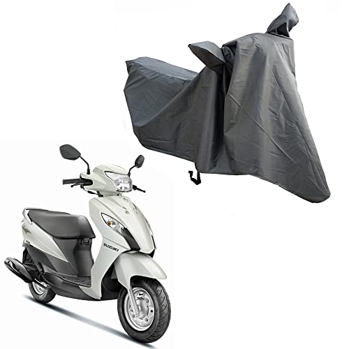 Image of Oshotto Water and Dust Proof Double Mirror Pocket Spyro Bike Body Cover Compatible with Suzuki Lets (Grey)