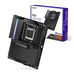 NZXT N9 X870E – AMD X870E AM5 ATX Gaming Motherboard for Ryzen 9000/8000/7000-20+2+1, DDR5, 4X M.2, PCIe 5.0, Wi-Fi 7, 5GbE, USB 4 – Full-Metal Cover, M.2 Quick-Release Latches – Black