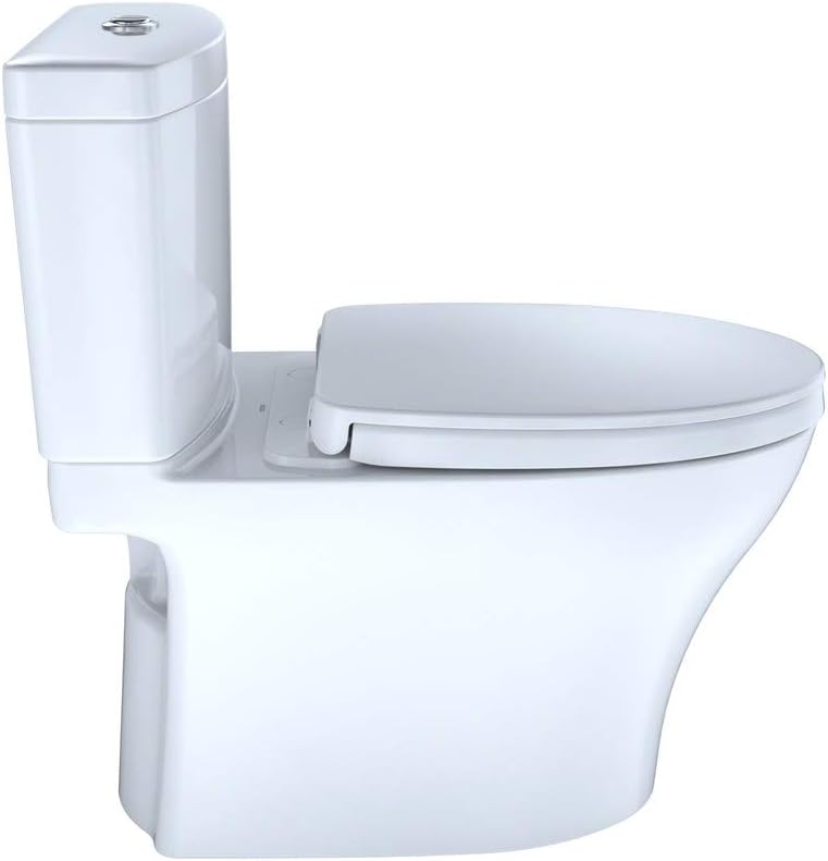 TOTO CST446CEMG#01 Aquia IV Two-Piece Elongated Toilet with 1.28 GPF & 0.8 GPF Dual Flush, Cotton White - - 