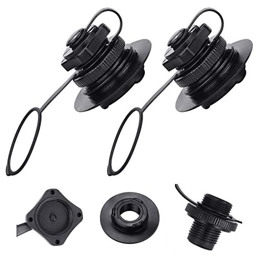 BUZIFU 2pcs Válvula de Aire de Bote Barco Inflable de Piragua Kayak Canoa Colchón Inflable Colchoneta Hinchable,Buen Reemplazo,Válvula Inflable de Plástico,Válvula de Aire de Boston con Tapa y Rosca