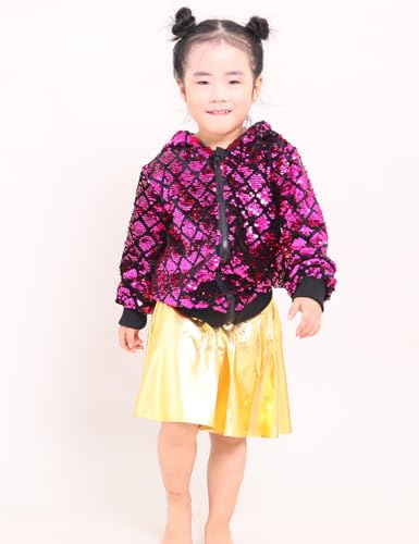 Image of Cilucu Kids Jackets Girls Boys Plaid Sequin Zipper Coat Jacket for Toddler Girls Birthday Outerwear Clothes