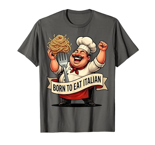 Born to Eat Italian Food Lover Design T-Shirt, Men, Asphalt Grey, Small