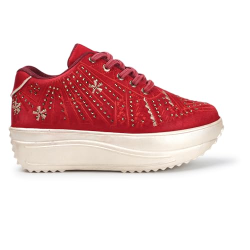Image of Vendoz Women Wedding Party Golden Sneakers
