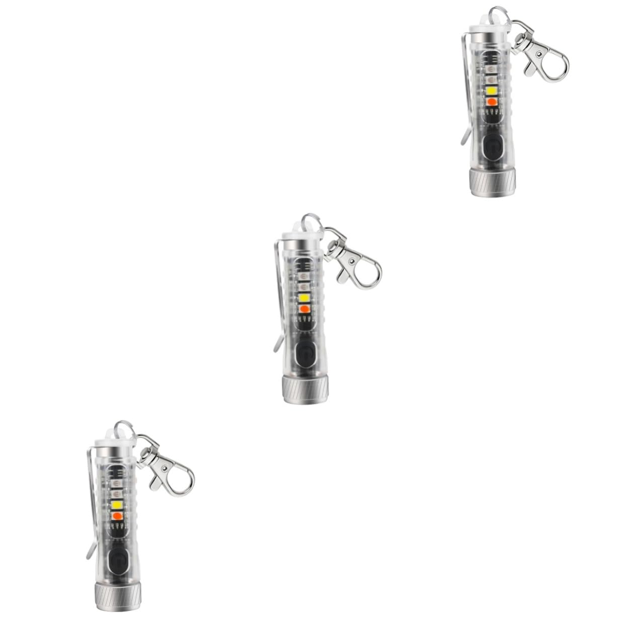 BESPORTBLE 3pezzi Mini Torcia Led Ricaricabile Da Portachiavi Leggera e Compatta Per Emergenze e Attività Outdoor Con Diverse Modalità Di Illuminazione