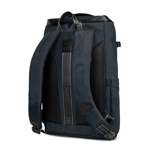 Image of SWISS MILITARY Aspen Laptop Backpack 15.6 Inch with USB Charging Port, Quick Access Pockets, iPad Compartment, Mesh Bottle Holders, 16L Compact Travel Office College Bag for Men Women