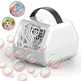 Bubble Machine, Automatic Bubble Blower, 10000+ Unique Bubbles Per Minute Bubble Maker for Kids, 2 Speeds,12 Wands, Plug-in or Batteries Bubbles Toy for Indoor/Outdoor Parties, Birthday, Wedding