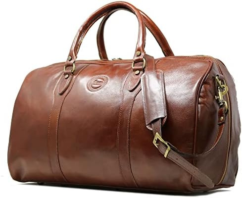 Cenzo Duffle Vecchio Brown Italian Leather Weekender Travel Duffle Bag for Men: Buy Online at Best Price in UAE