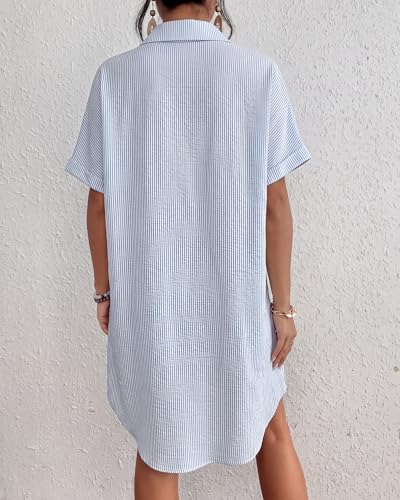 Image of Bsubseach Women Swimsuit Coverup Shirt Dress Button Down Bathing Suit Cover Up Beach Vacation Outfits