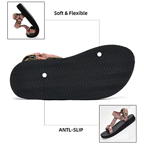 Yocci Women's Original Sport Sandals Hiking Sandals With Arch Support Yoga Mat Insole Light Weight Outdoor Water Shoes,Mdlx001-Pink-42 #TOP2