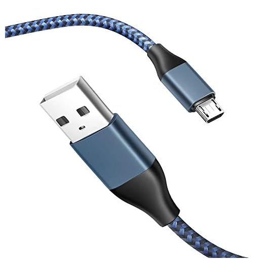 TPLTECH PS4 Controller Charging Cable, ［2PACK-15Ft］Micro USB 2.0 Nylon Braided Fast Charger Cord, High Speed Data Sync & Charge Cable for Playstation 4, Xbox One S/X Controller, Android Phone, Blue