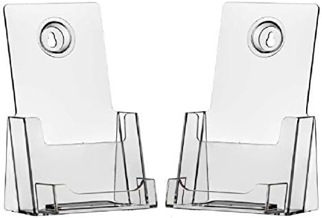 Tag Plastics - Brochure Holders with Business Card Holder - 2 Pack