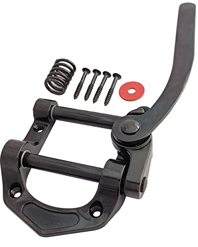 HENGYEE Guitar Tremolo Bridge Vibrato Tailpiece Compatible with SG LP Tele Style Flat Top Electric Guitar Black