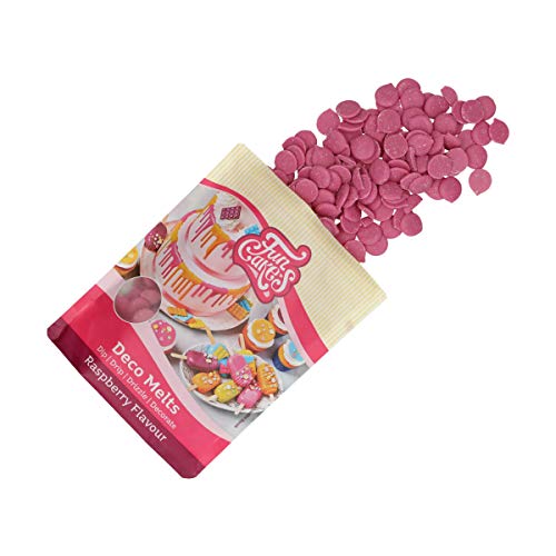 FunCakes Deco Melts Himbeergeschmack - Dip, Drip, Dekorieren! In der Mikrowelle schmelzen und in jede Form gießen. Machen Sie Süßigkeiten, dekorieren Sie Kuchen, Kekse und Cupcakes! AZO frei. 250 g