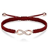♥ Tamaño: longitud del colgante infinito/ancho: 2,5 cm/0,8 cm. Cadena de cuerda hecha a mano: 16-24 cm. Adecuado para todas las ocasiones: cumpleaños, día de San Valentín, día de la madre, aniversario, Navidad, Acción de Gracias, fiesta.
