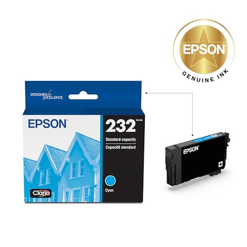 Image of Epson 232 Claria Ink Standard Capacity Cyan Cartridge (T232220-S) Works with Workforce WF-2930, WF-2950, Expression XP-4200, XP-4205