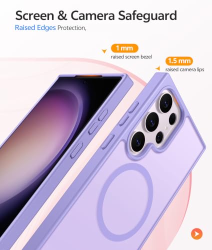 Image of FNTCASE for Samsung Galaxy S23 Ultra Case: [Fit for Magsafe] Magnetic Translucent Matte Anti-Fingerprint Cell Phone Cover Military Grade Shockproof Protective Case