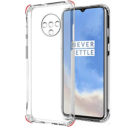 Image of TheGiftKart Back Cover Soft Silicone Case for OnePlus 7T | Complete Camera Protection | Inbuilt Dust Plugs | Anti-Slip Grip | Slim Profile | Transparent