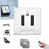 ANGDI Elektrischer Fensterputzroboter, 3000 Pa Saugkraft, kabelloser Fensterputzroboter mit Fernbedienung und Sicherheitsseil, für Fenster innen und außen