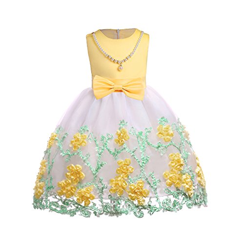 Vestido de niña para damitas de honor y comuniones con volantes
