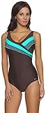 aQuarilla Damen Badeanzug 93L1N4 (Braun/Mint, EU 38 (Herstellergröße: 36))