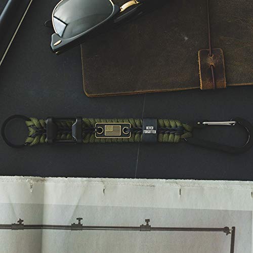 Iheartdogs Hero Company Never Forgotten Paracord Keychain With Carabiner & Bottle Opener - Helps Pair Veterans With A Service Dog #TOP3