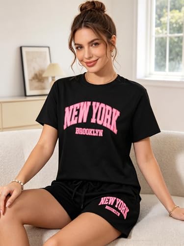 ASTANFY 2 Piece Short Sets for Women Casual Graphic Lounge Set — view 5