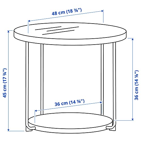 Table d'appoint FRÖTORP verre noir, petite table basse de salon - 8