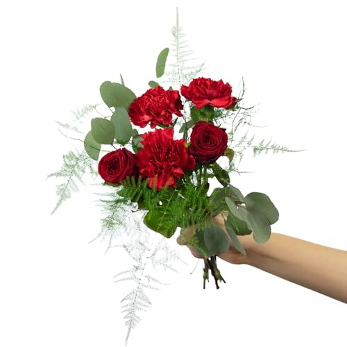 Flowerbox Blumenstrauß ’Ruby Harmony’ - Größe S - Stiellänge ca. 40 cm - Strauß frischer Blumen