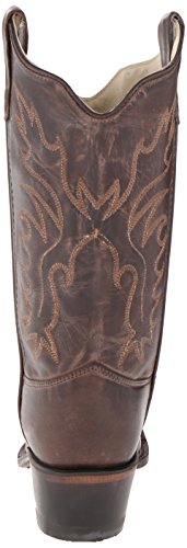 Old West Boys' Fashion Stitched Cowboy Boot Snip Toe Brown3