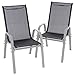 Nexos 2er Set Gartenstuhl Stapelstuhl Stapelsessel Hochlehner Terrasse anthrazit