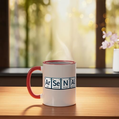 Taza cerámica Arsenal con elementos periódicos rojo/blanco miniatura 3