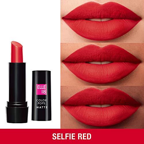 Image of Elle 18 Color Pops Matte Lip Color, Selfie Red, 4.3 g