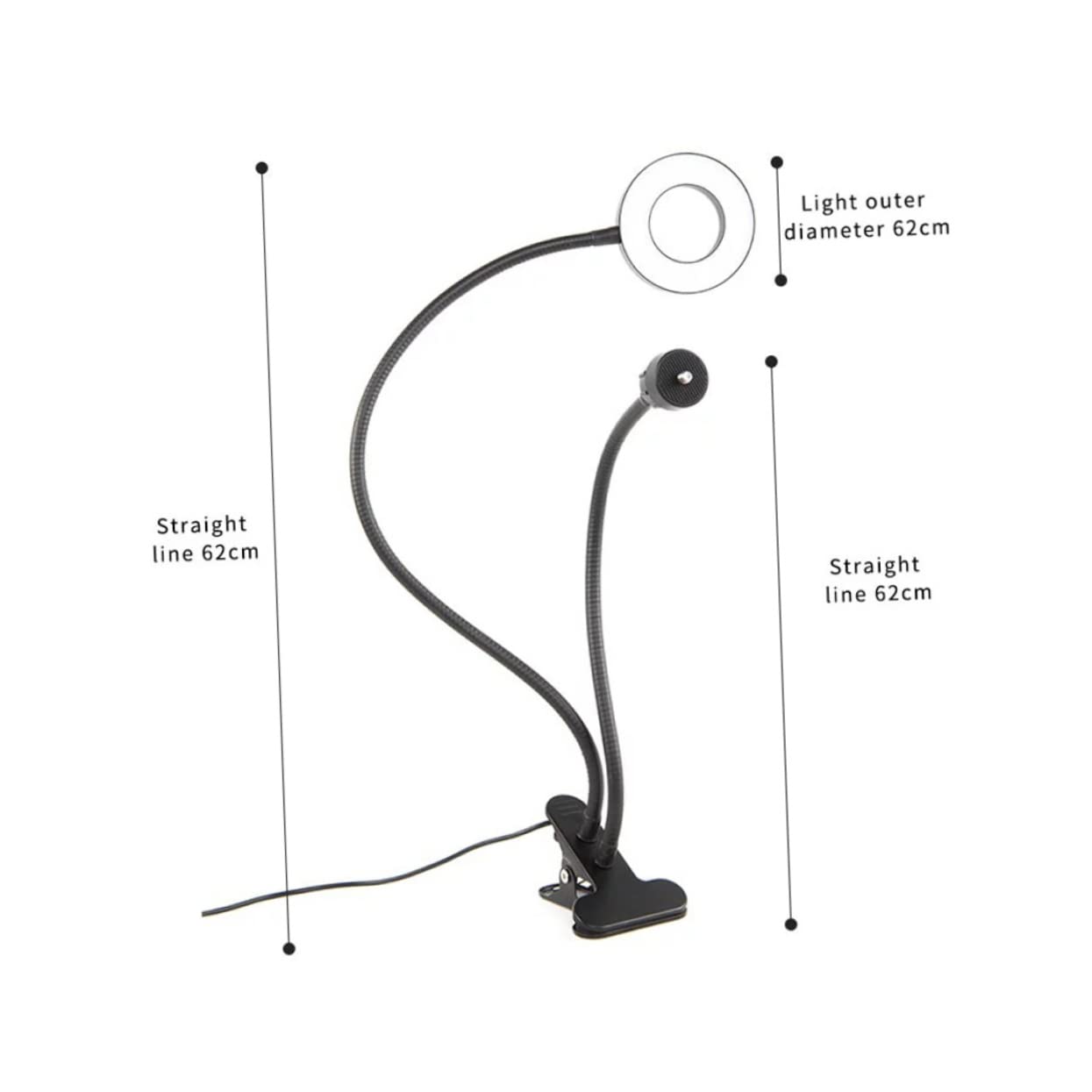 SEWACC Adjustable Fill Lamp Clip Ring Light for Desk for Selfie Live Streaming Photography Video Calls