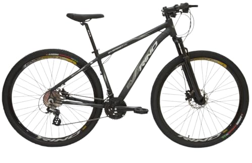 Bicicleta Aro 29 Rino Shimano ALTUS 1.0 – 24v, Freio Hidráulico, Câmbio ALTUS + TZ510, Suspensão com Trava, Cassete 8v 11/32, Cubo Rolamentado (Preto/Prata, 19)