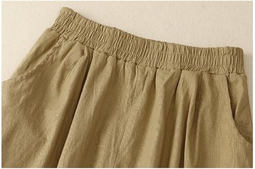 Shanghai Story Women's Casual Cotton Line Skirts with Pockets A Line3