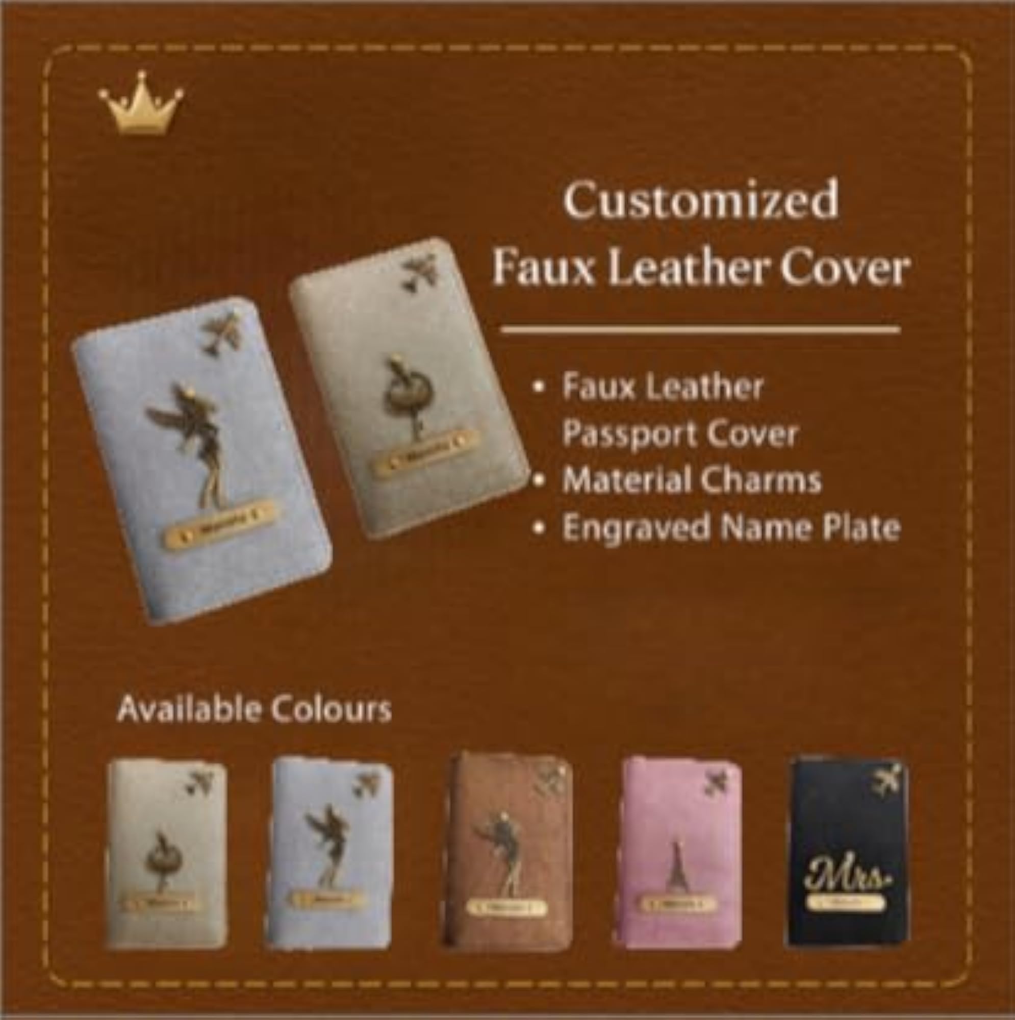 Personalised Glittered Name Passport Cover Combo Pack, Gift for Her