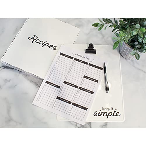 Auldhome Enamelware Cookbook Binder (White), Replacement Cover For Classic 3-Ring Binder Cookbook/Recipe Holder #TOP4