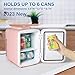 Simple Deluxe Mini Fridge, 4L/6 Can Portable Cooler & Warmer Freon-Free Small Refrigerator Provide Compact Storage for Skincare, Beverage, Food, Cosmetics, Pink New