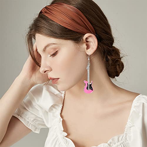 Fashion Cute Metal Black White Music Bass Electric Guitar Dangle Drop Earrings for Women Music Lovers teacher singer Hypoallergenic Personalized Jewelry Gifts4