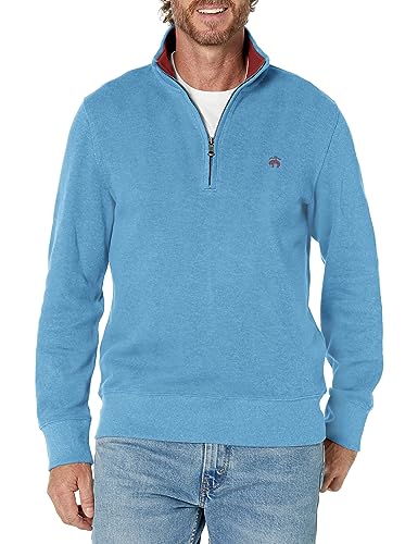 Brooks Brothers Men's Ribbed French Terry Long Sleeve Half-Zip Sweater