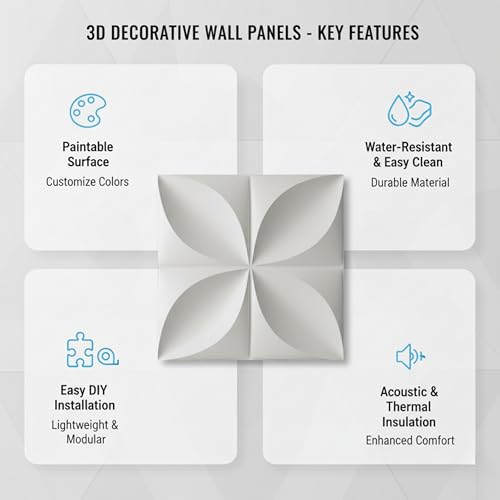 Image of Kayra Decor PVC Panel for Wall Butterfly Design White Color 19.7 inch x 19.7 inch (Pack of 18) - Covers 48.51 Sq. Ft.