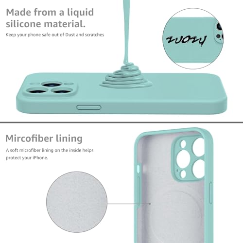 Image of DIZORO Compatible for iPhone 15 PRO Camera Protection Case 6.1, Slim Liquid Silicone 3 Layers Full Covered Soft Gel Rubber Phone Case Protective Cover 6.1 Inch - Mint Green.