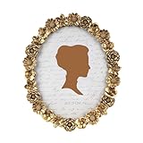 AELS 8x10 Inch Vintage Picture Frame, Elegant Antique Oval Photo Frames with Glass Front, Photo Display, Tabletop Wall Hanging, Gift Ideas, Gold Flower