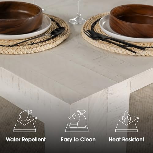 Transformer Table Solid Wood Extendable Dining Table, White - image 6