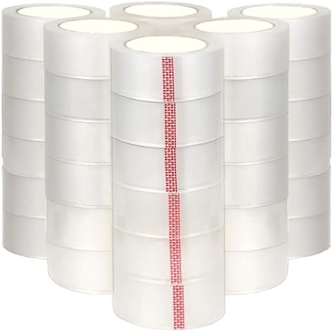 MedicalMartByMail MMBM Clear Packing Tape, 3 Inch x 110 Yards, 24 Rolls, 2.5 Mil, 3 Inch Core, Packaging Tape for Dispenser Refill, Moving, Storage, Shipping Cover