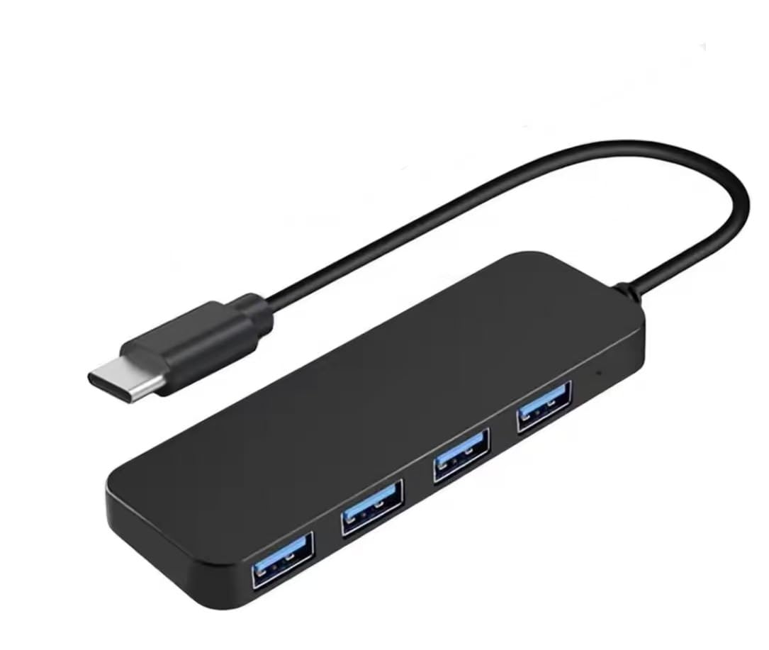 USB C Hub Splitter 4-Port Extender Multiport USB Adapter for Laptop Xbox Flash Drive HDD Console Printer Camera
