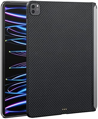 PITAKA iPad Pro 12.9 Case 6th/5th Generation 2022/2021, Magic Keyboard Compatible iPad Pro Cover Case, Supports Apple Pencil 2nd Generation Charging, [MagEZ Case 2] Aramid Fibre Made, Black/Grey