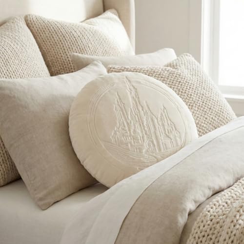 Image of Wicked: for Good Bedding Emerald City Faux Fur Round Throw Pillow, 16 in x 16 in, (Officially Licensed Product) by Franco Collectibles